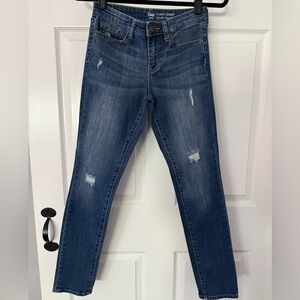 GAP Blue Skinny Jeans with Distressed Details